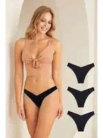 3 lü Paket Lazer Kesim V Shape Brazillian Sip Külot NBB 328 Siyah farklı açı