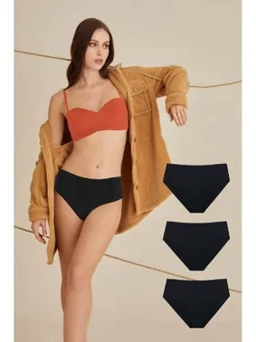 NBB 3 lü Paket Lazer Kesim Yüksek Bel Külot NBB 327