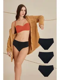 NBB 3 lü Paket Lazer Kesim Yüksek Bel Külot NBB 327