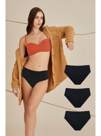 3 lü Paket Lazer Kesim Yüksek Bel Külot NBB 327