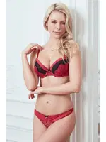 3 Lü Sütyen String Etek Takım Push Up Vişne detay görünüm