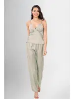 3lü Çiçek Desenli Sabahlık Pijama Takımı Ahu Loriva 1953 Yeşil detay görünüm