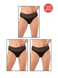 Özkan 10lu Paket Kadın Pamuklu Modal Likralı Dantel Detaylı Esnek Rahat Külot Özkan 26964