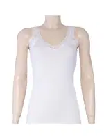 3'lü Paket Modal Askıları Dantelli Kadın Beyaz Atlet Yıldız 2260 Beyaz