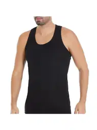 Yıldız Çamaşır 3'lü Paket Pamuk Sporcu Erkek Siyah Ribana Atlet Yıldız 17