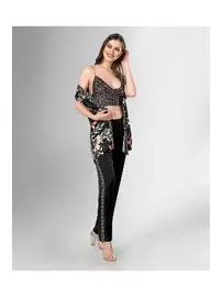 Ahu Lingerie 3lü Pijama Takımı 1802 Ahu Loriva-1802