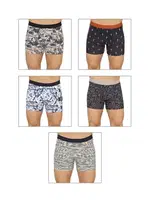 5li Paket Erkek Pamuklu Karışık Desenli Likralı Penye Boxer Özkan 11111