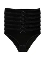 6'lı Paket Bambu Bikini Kadın Siyah Külot Yıldız 3911 Siyah