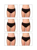 10lu Paket Kadın Pamuklu Likralı Süprem Yüksek Bel Bato Külot Özkan 6121 Siyah görsel 7