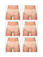 10lu Paket Kadın Pamuklu Likralı Süprem Yüksek Bel Bato Külot Özkan 6121 Ten farklı açı