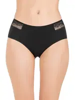 10lu Paket Kadın Pamuklu Modal Esnek Rahat Dantel Detaylı Külot Özkan 26848 Siyah