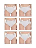 10lu Paket Kadın Pamuklu Modal Esnek Rahat Dantel Detaylı Külot Özkan 26848 Beyaz görsel 6