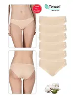 10lu Paket Kadın Pamuklu Modal Esnek Yumuşak Slip Külot Özkan 23924 Ten görsel 4