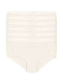 Yıldız Çamaşır 6'lı Paket Likralı Dantelli Bato Ekru Kadın Külot Yıldız 3797