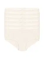 6'lı Paket Likralı Dantelli Bato Ekru Kadın Külot Yıldız 3797 Ekru