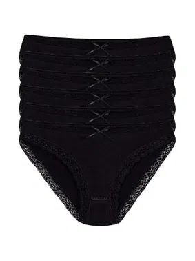 Yıldız Çamaşır 6'lı Paket Likralı Dantelli Kadın Siyah Bikini Külot Yıldız 3791