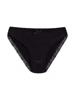 6'lı Paket Likralı Dantelli Kadın Siyah Bikini Külot Yıldız 3791 Siyah detay görünüm