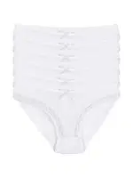 6'lı Paket Likralı Pamuk Dantelli Kadın Bikini Külot Yıldız 3770 Beyaz
