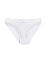 6'lı Paket Likralı Pamuk Dantelli Kadın Bikini Külot Yıldız 3770 Beyaz detay görünüm