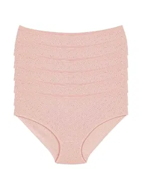 Yıldız Çamaşır 6'lı Paket Pamuk Kalpli Kadın Pudra Bato Külot Yıldız 3588