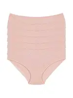 6'lı Paket Pamuk Kalpli Kadın Pudra Bato Külot Yıldız 3588 Pudra