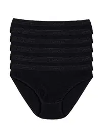 Yıldız Çamaşır 6'lı Paket Pamuk Kemerli Kadın Siyah Bikini Külot Yıldız 3710