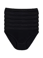 6'lı Paket Pamuk Kemerli Kadın Siyah Bikini Külot Yıldız 3710 Siyah