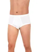 6'lı Paket Pamuk Ribana Erkek Beyaz Bantlı Külot Yıldız 09 Beyaz