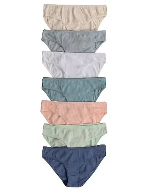 Özkan 7li Paket Kadın Fitilli Ribana Pamuklu Esnek Rahat Slip Bikini Külot Özkan 26798 