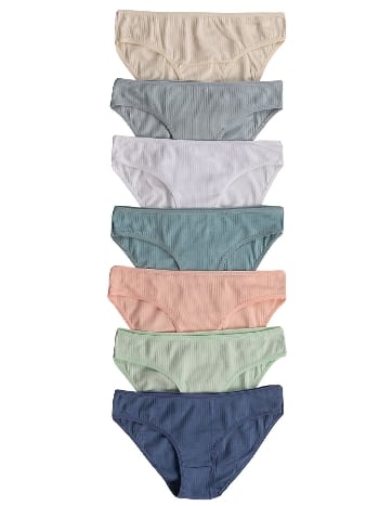 7li Paket Kadın Fitilli Ribana Pamuklu Esnek Rahat Slip Bikini Külot Özkan 26798 