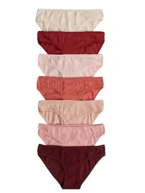 Özkan 7li Paket Kadın Fitilli Ribana Pamuklu Esnek Rahat Slip Bikini Külot Özkan 26798  - Alternatif Görünüm