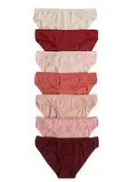 7li Paket Kadın Fitilli Ribana Pamuklu Esnek Rahat Slip Bikini Külot Özkan 26798  detay görünüm