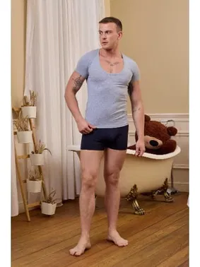 Darkzone Açık Bisiklet Yaka Gri Erkek T-Shirt Darkzone DZN8703