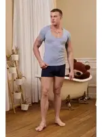 Açık Bisiklet Yaka Gri Erkek T-Shirt Darkzone DZN8703 Görsel