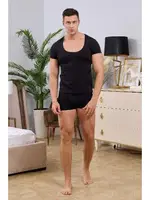 Açık Bisiklet Yaka Siyah Erkek T-Shirt Darkzone DZN8701 Görsel