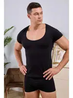 Açık Bisiklet Yaka Siyah Erkek T-Shirt Darkzone DZN8701 Görsel görsel 4