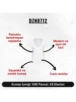 Açık V Yaka Beyaz Erkek T-shirt Darkzone DZN8712 görsel 9