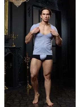 Darkzone Açık V Yaka Gri Erkek T-shirt Darkzone DZN8713