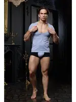 Açık V Yaka Gri Erkek T-shirt Darkzone DZN8713