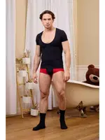 Açık V Yaka Siyah Erkek T-shirt Darkzone DZN8711