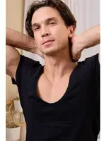 Açık V Yaka Siyah Erkek T-shirt Darkzone DZN8711 görsel 6