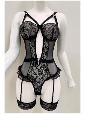 Sistina Afrodit Siyah Fantazi Kadın Jartiyer Takım Sistina 1050