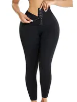 Agraflı Siyah Korse Tayt Pera Fitol 8021 Siyah