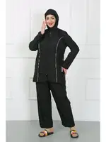 Büyük Beden Tesettür Mayo Siyah Akbeniz 44010 Siyah