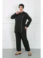 Büyük Beden Tesettür Mayo Siyah Akbeniz 44010 Siyah görsel 5