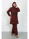 Bordo Büyük Beden Tesettür Mayo Akbeniz 44020