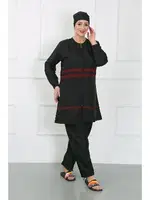 Lastik Klipsli Büyük Beden Kadın Tesettür Mayo Siyah Akbeniz 44025 Siyah görsel 6