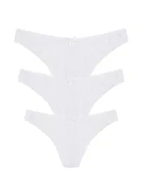 Akbeniz Dantelli 3lü Tanga Külot Ekru Akbeniz 40256