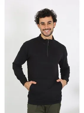 Akbeniz Dik Yaka Erkek 3 İplik Penye Sweatshirt Akbeniz 6850 - Alternatif Görünüm