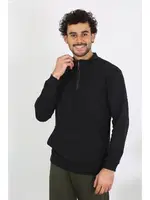 Dik Yaka Erkek 3 İplik Penye Sweatshirt Akbeniz 6850 Siyah farklı açı